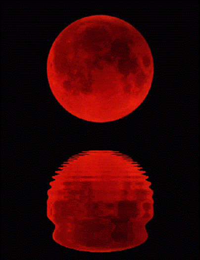 Full Red Moon Over Water