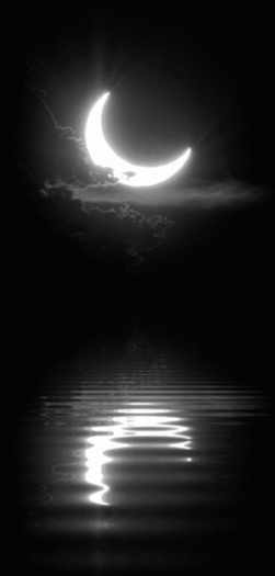 Cresent Moon Over Water