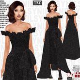 NILSY OFFSHOULDER IRREGULAR SKIRT GOWN,ALL BODIES