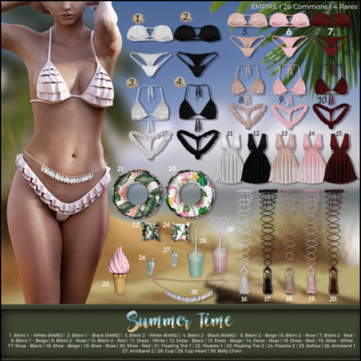 #EMPIRE - Summer Time - Bikini 1 - white {Maitreya} - RARE