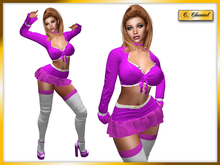 C.CHANTAL Sexy Cheerleader Outfit #1 PURPLE [Maitreya]