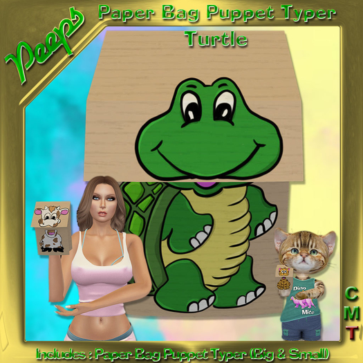 Peeps Paper Bag Puppets Turtle