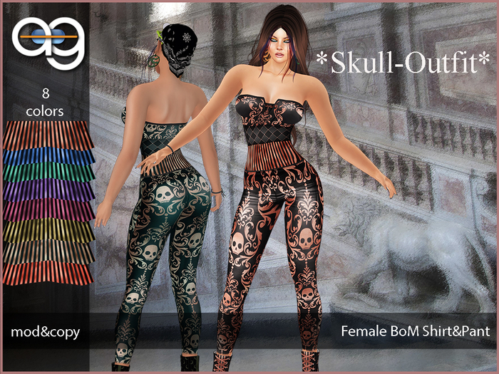 ::AG:: *Skull-Outifit* -F- BoM shirt&pant
