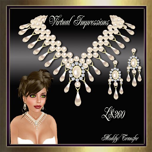 Virtual Impressions Francesca Jewelry in Antique White Pearls