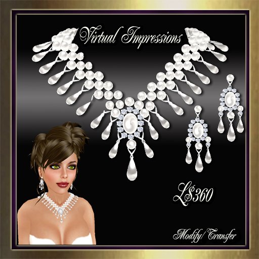 Virtual Impressions Francesca Jewelry in Snow White Pearls