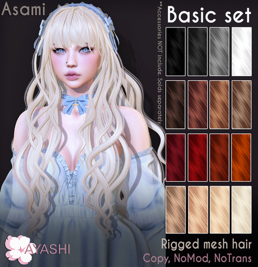Second Life Marketplace - [^.^Ayashi^.^] Asami hair-Basic set