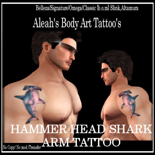 hammerhead shark arms tattoo