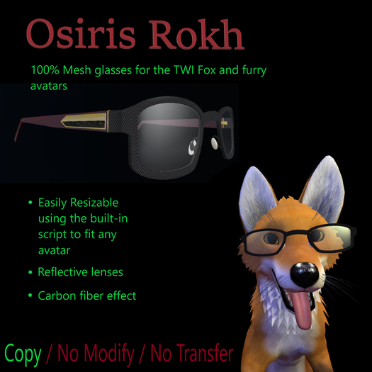 Osiris Rokh. Glasses for TWI Fox and furry
