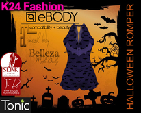 K24 Fashion://  Halloween Romper  BAT - Bell eBo Maitr Sli Toni
