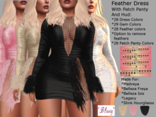 *BSASSY* PROMO FEATHER DRESS WITH PANTY AND HUD