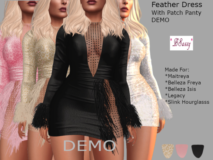 *BSASSY* FEATHER DRESS DEMO
