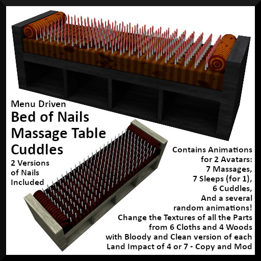Menu Driven Bed of Nails Massage Table - Cuddles - Boxed