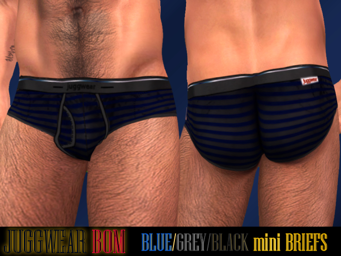 juggwear BOM BLACK band BLUE STRIPES MINI BRIEFS