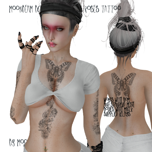 Moonbeam BOM Butterfly and Roses Tattoo 
