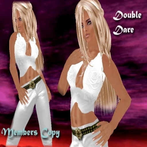 * Bliss Designs - Double Dare White ~ Full Perm Sexy Womens Clothing ~ Casual Outfit - Free Shoesound & Facelight