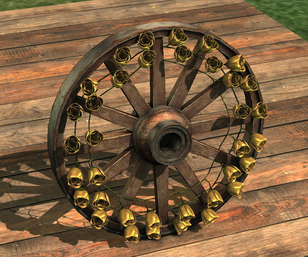 {Unflat Stuff} Flowered wagon wheel