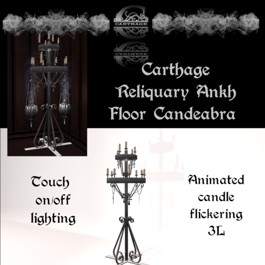 Carthage Reliquary Ankh Floor Candeabra  (ADD ME)