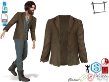 WC1753 Men's Long Sleeves Dirty Old Brown Jacket DEVKIT
