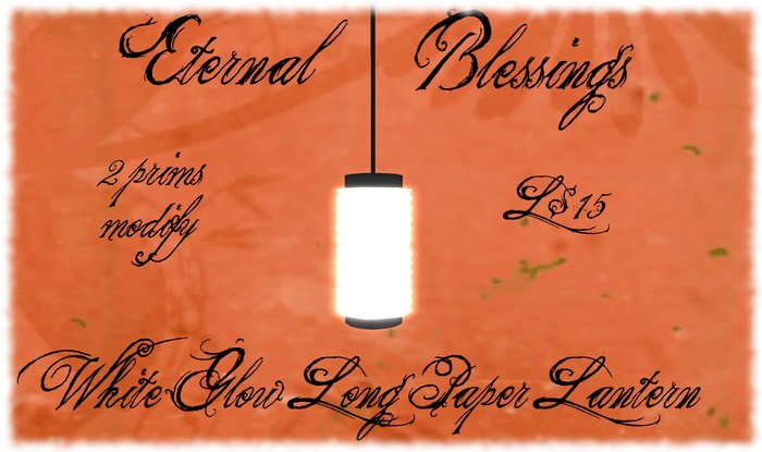 White Glow Long Paper Lantern-Boxed