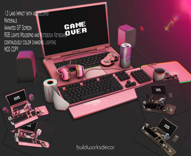buildworksdecor ~ Gamer Notebook Pink / Boxed
