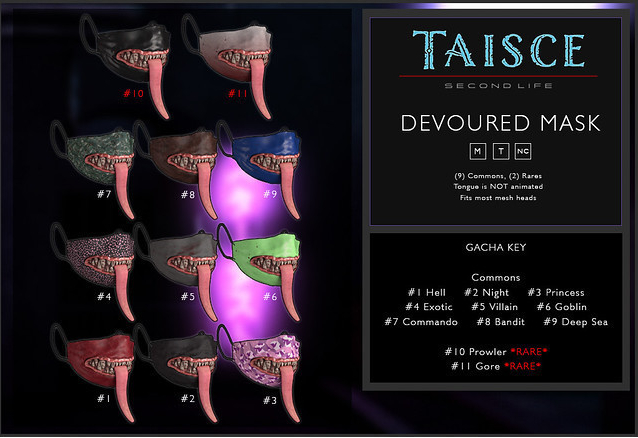 *BOXED* :Taisce: Devoured Mask - #7 Commando COMMON