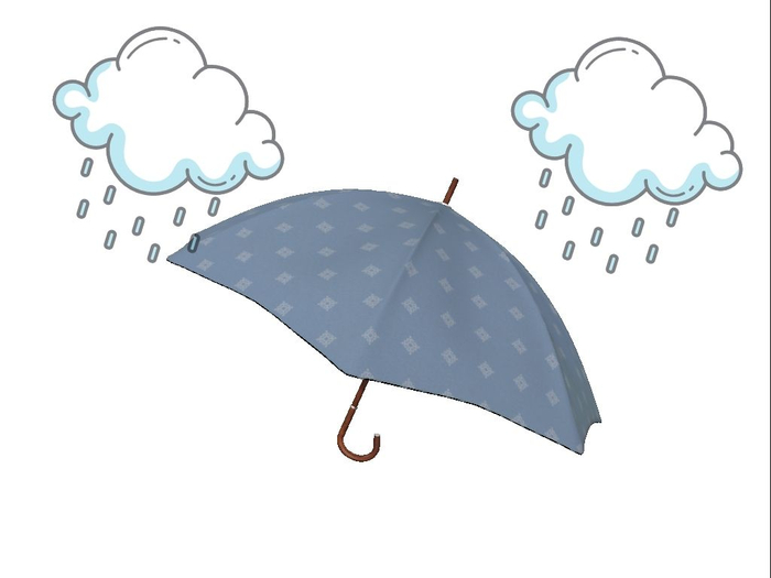~Sleepy Moon~ Umbrella (Wear Me) Blue Dots