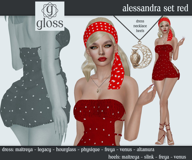 *Gloss* Alessandra Set Red