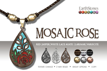 EarthStones Mosaic Rose Necklace ~ Red Jasper