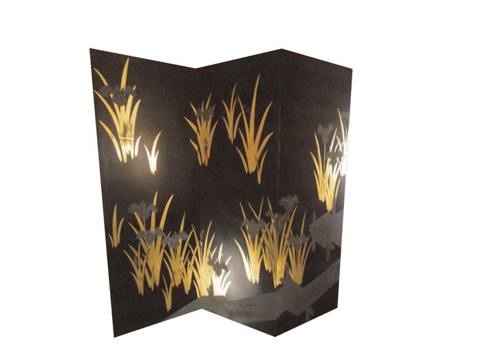 Black Lacquer 3-panel Screen / Room Divider