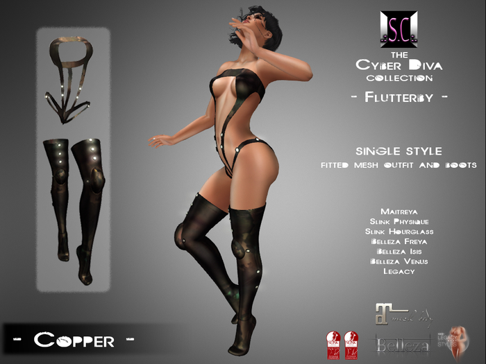 .:S.C:. Cyber Diva - Flutterby - Outfit+Boots - Copper