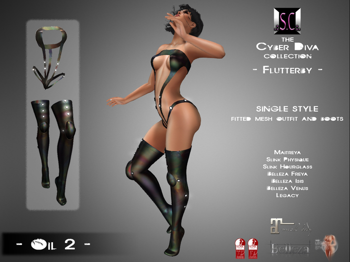 .:S.C:. Cyber Diva - Flutterby - Outfit+Boots - Oil 2