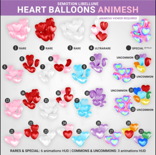 SEmotion Libellune Heart Balloons Animesh #3 RARE