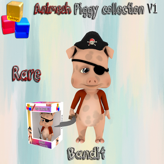 ~PD~ Animesh Piggy collection V1 - Bandit (BOX) RARE