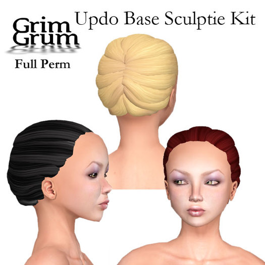Updo Hair with Back Part Base Sculpt Kit -1 full perm Hair base