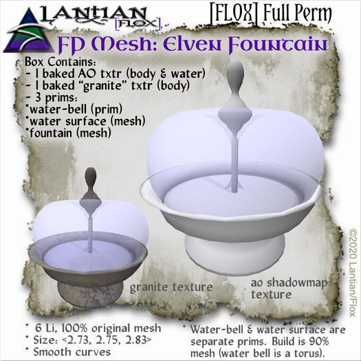 [FLOX]FP Mesh: Elven Fountain v.11 MCTbox (textured with AO Map)