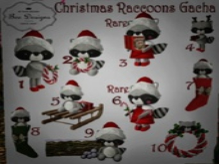 Bee Designs Christmas Raccoons Gacha 2