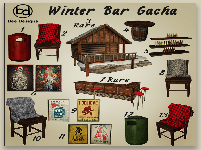 Bee Designs Winter Bar Gacha 7 RARE