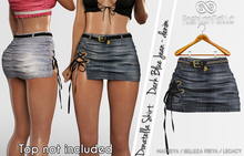 FashionNatic Donatella Skirt Dark Blue Jean - Denim