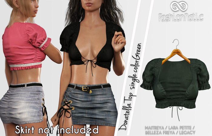 FashionNatic - Donatella Top Green - Maitreya, Lara Petite, Belleza Freya, Legacy