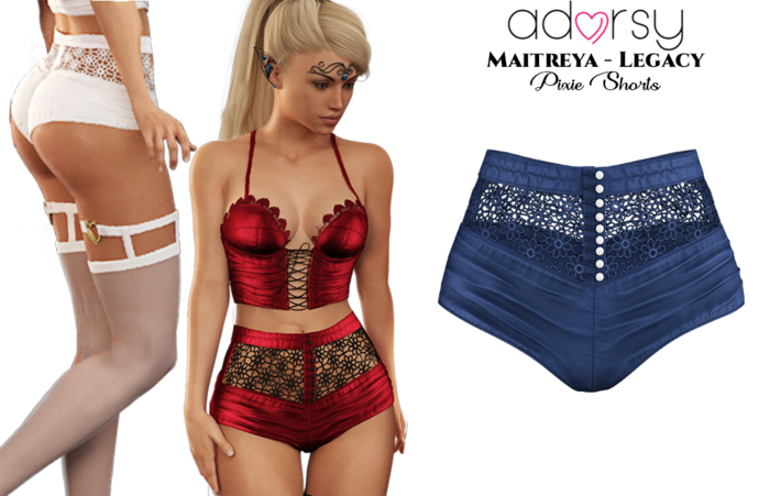 adorsy - Pixie Shorts Blue - Maitreya/Legacy/Lara Petite