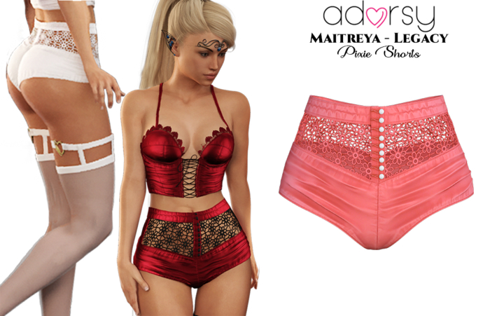 adorsy - Pixie Shorts Coral - Maitreya/Legacy/Lara Petite