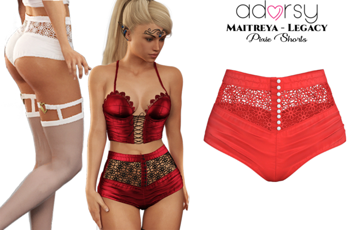 adorsy - Pixie Shorts Red - Maitreya/Legacy/Lara Petite