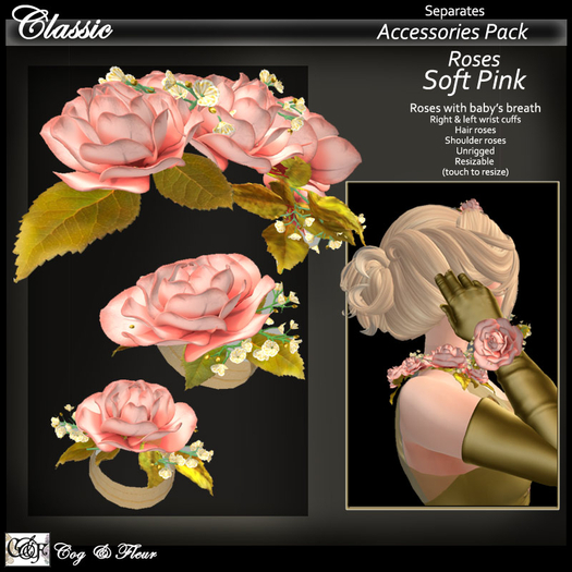 C&F Classic Grecian Separates - Accessories - Pink Roses