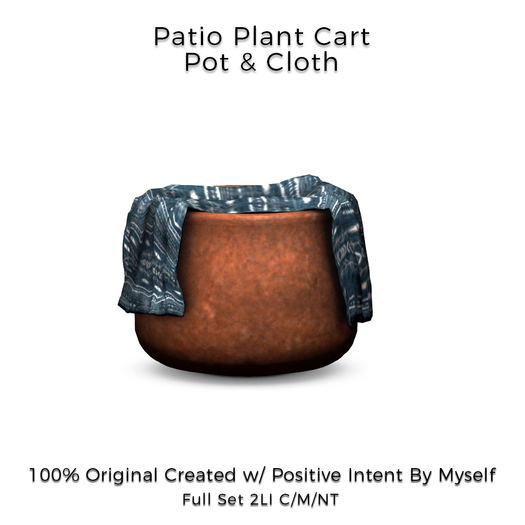 crate Patio Plant Cart - Pot & Cloth