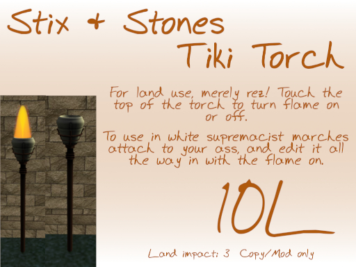 ~S&S~ Tiki Torch (boxed)