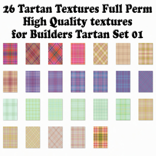 [FP] Full Perm Tartan Texture High Quality Fabric for Builders Set.1