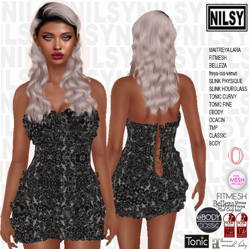 NILSY GOTH FRILLY CORSET DRESS,ALL BODIES