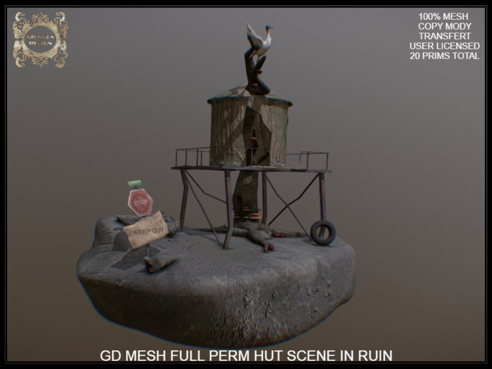 GD MESH FULL PERM HUT SCENE IN RUIN