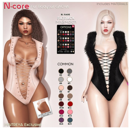 4. N-core Fur Bodysuit Silver