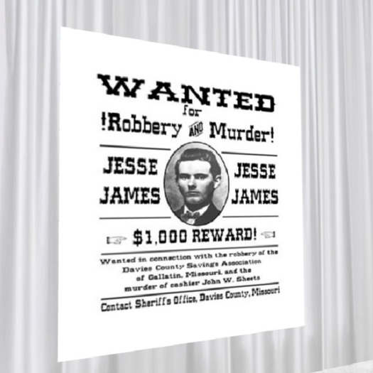 Jesse James Wanted Poster CM